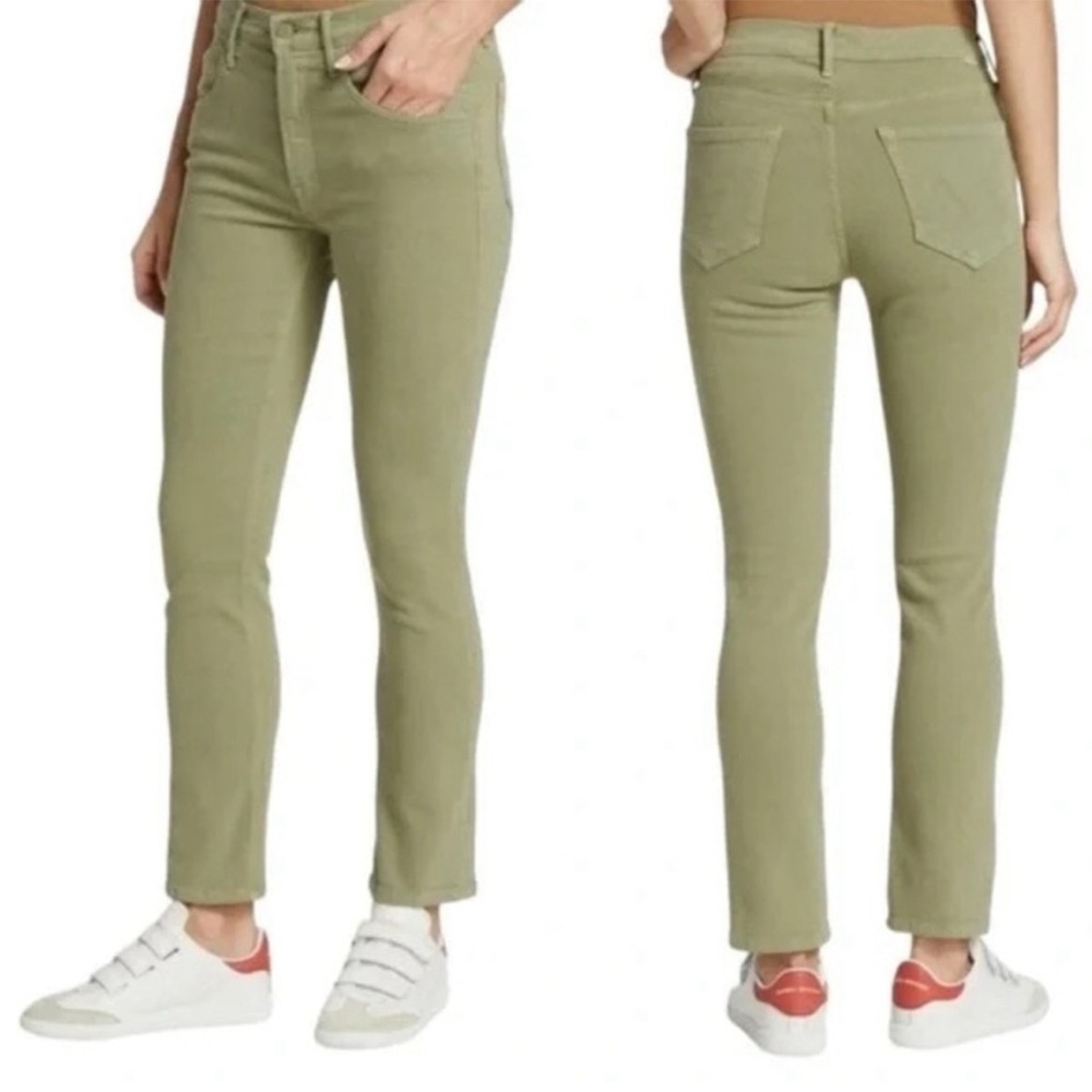 MOTHER Denim The Stash Mid Rise Dazzler Ankle - Oil Rig Green